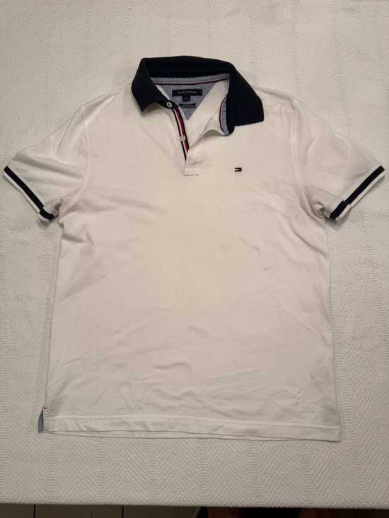 Tommy Hilfiger Other - Tommy Hilfiger White Polo with Navy Stripe Accents